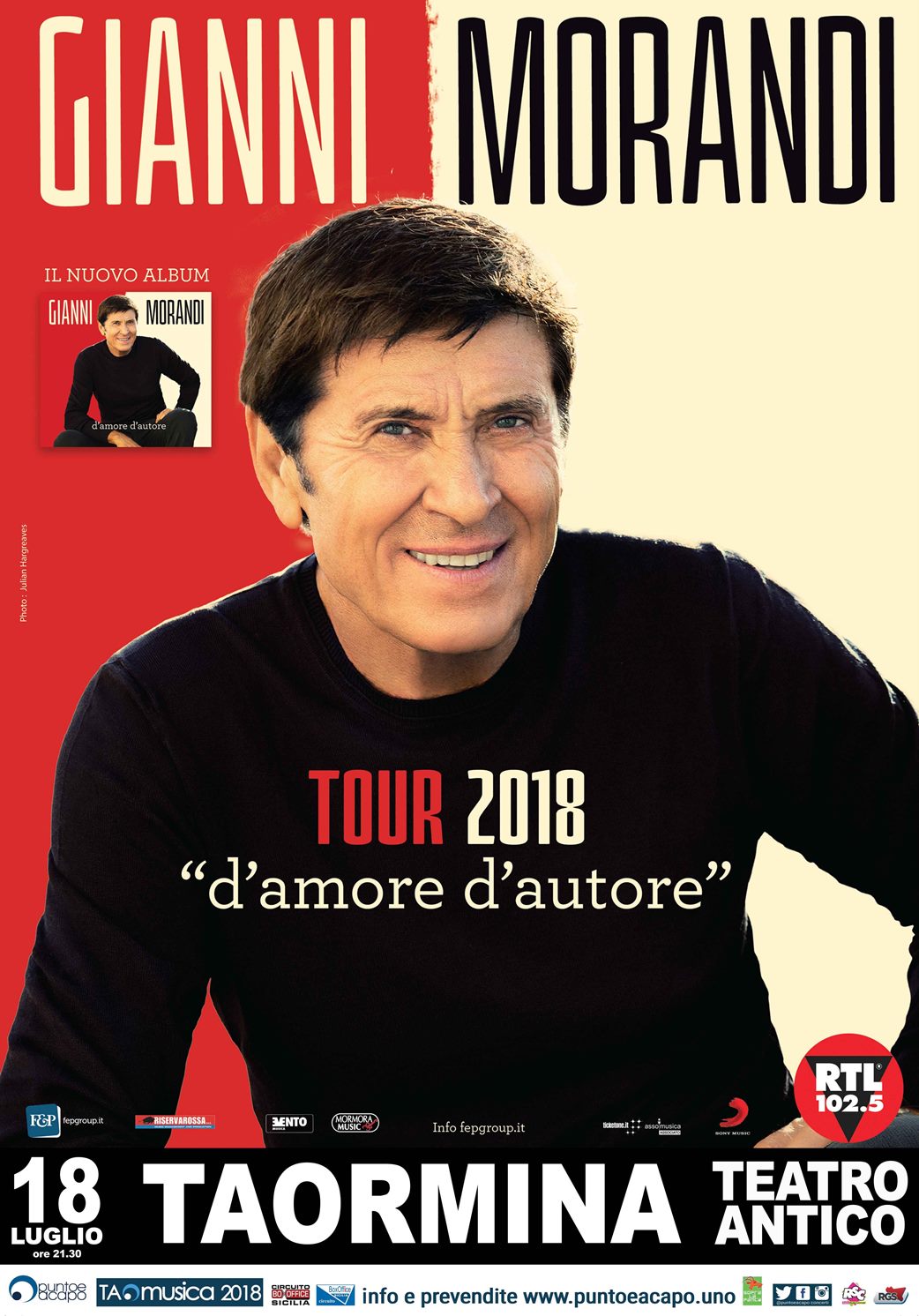 Gianni Morandi Taormina 2018